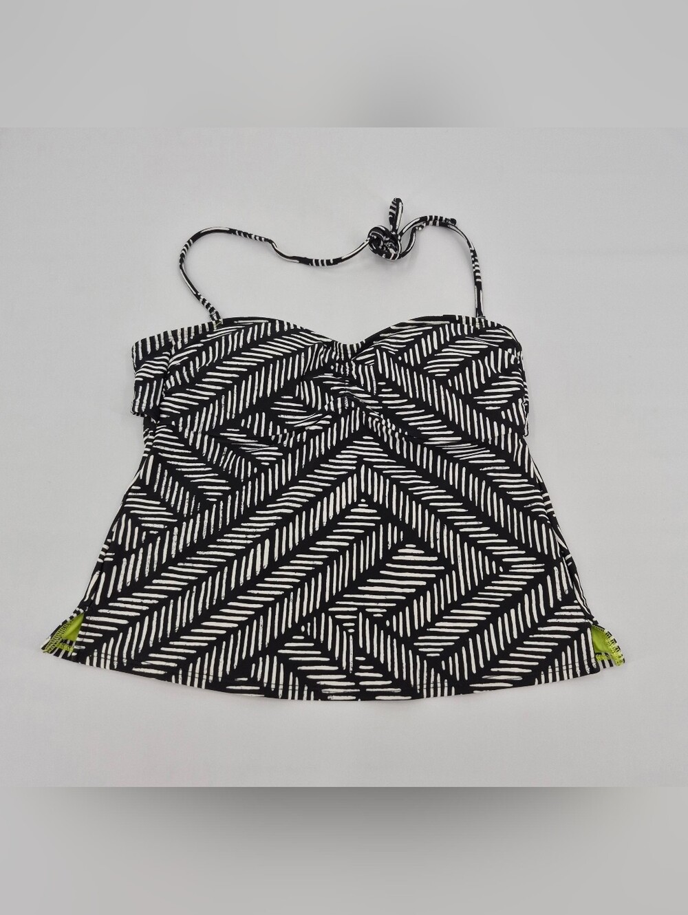 Aerie Tankini Top Size Small Black & White Halter Swimwear Swimsuit